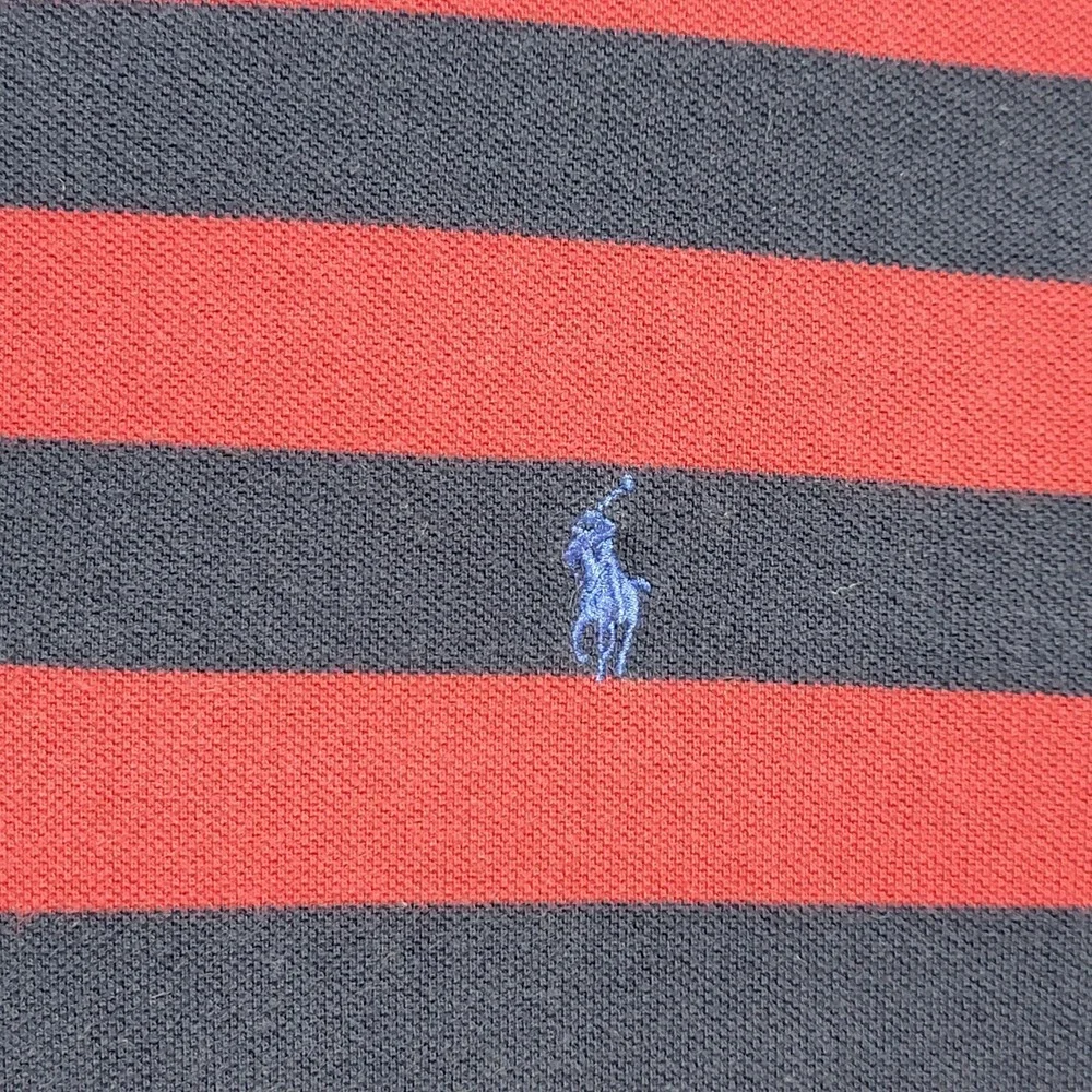 VTG Polo By Ralph Lauren Men's Size XL Shirt Red Blue‎ Stripes Long Sleeve Rugby